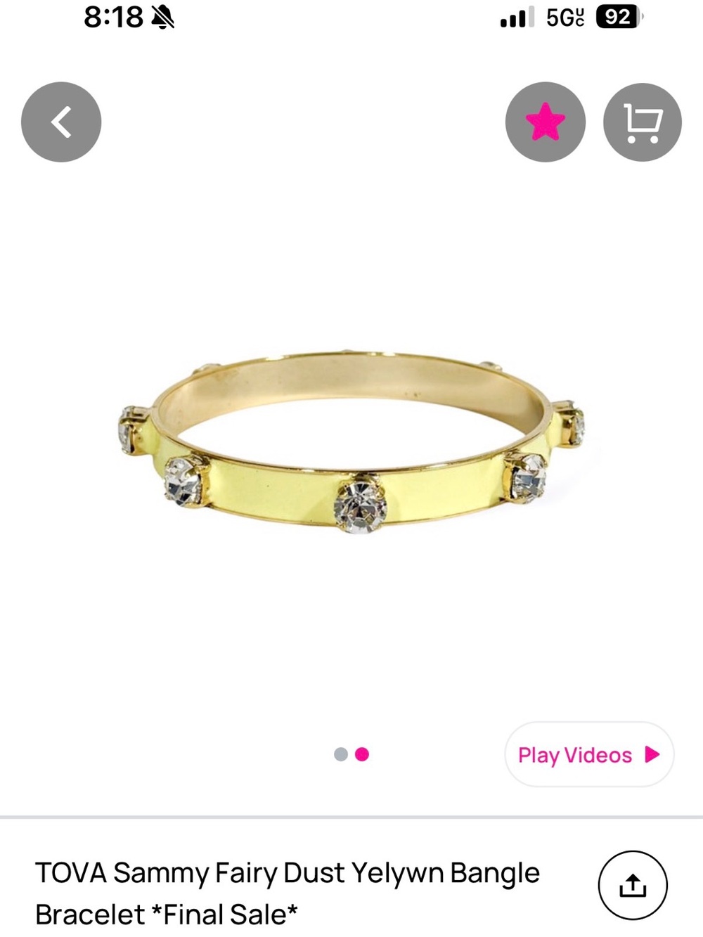 Sammy Fairy Dust Yellow Gold Bangle Bracelet